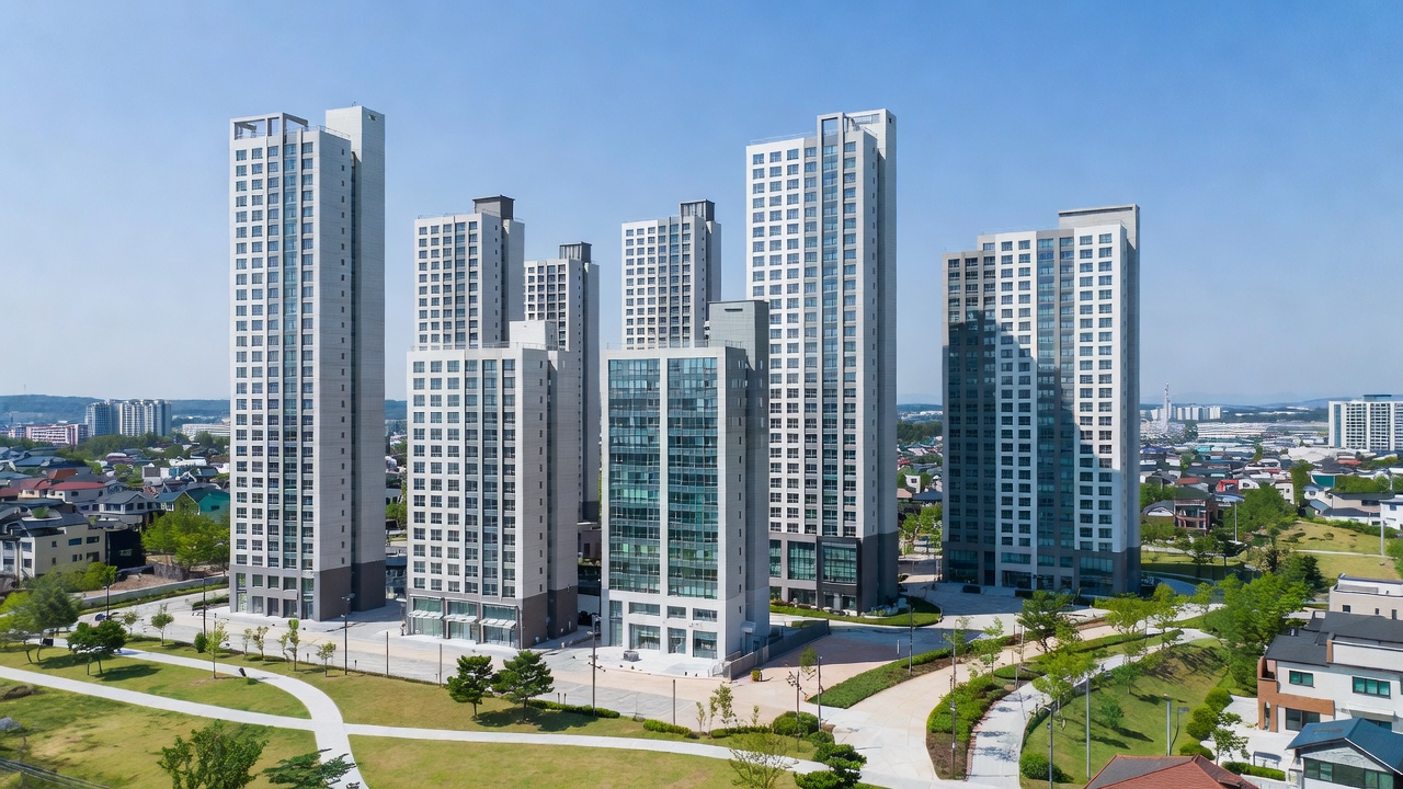 오산세교힐데스하임 프로젝트의 전체 단지 전경