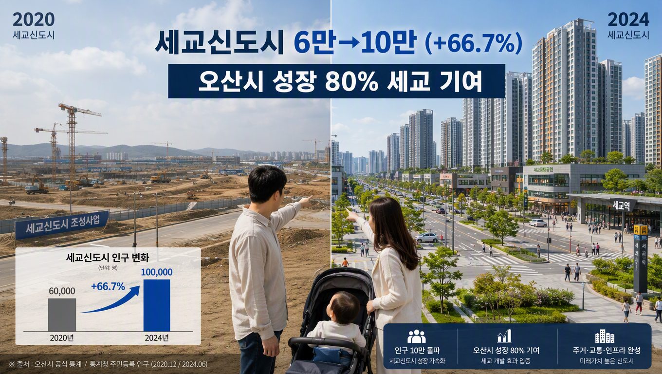 세교신도시 인구 추이로 보는 오산 지역 시장 동향 전망