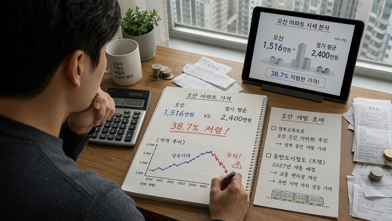 오산시 아파트 시세 변동과 개발 호재, 조정 위험