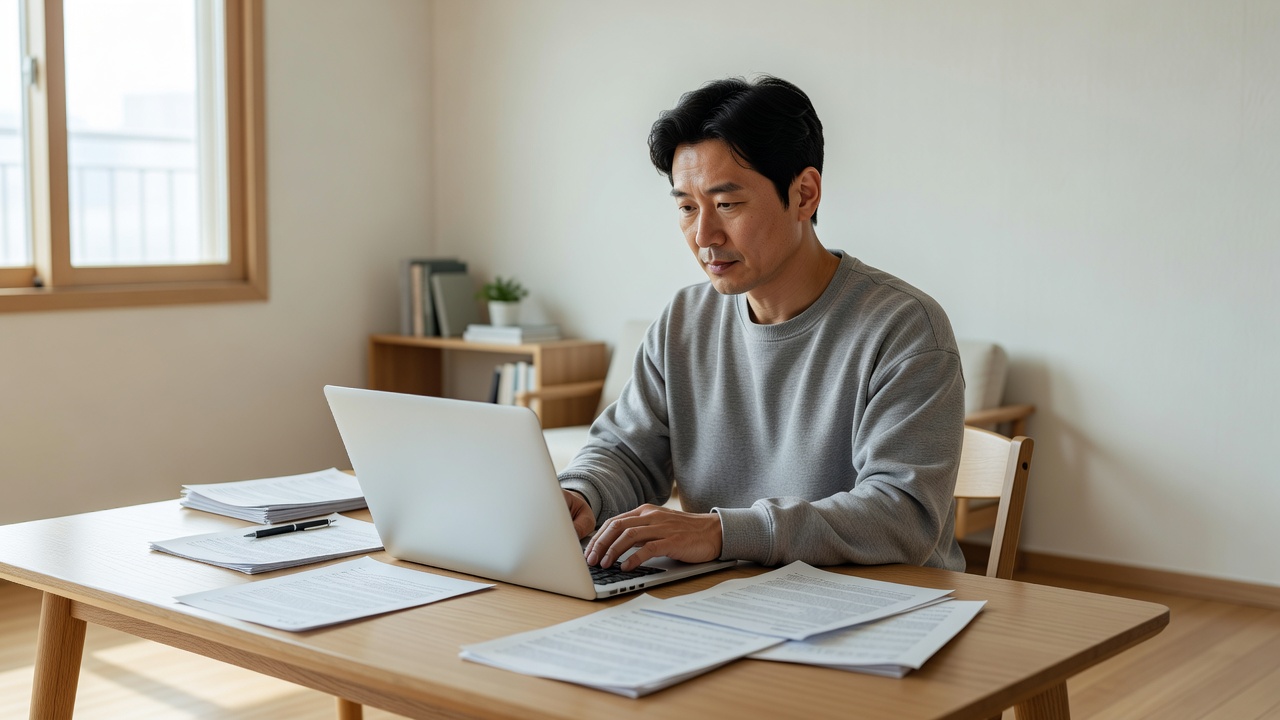 sh 청약공고 당첨 후 서류심사 대상자 확인하는 모습