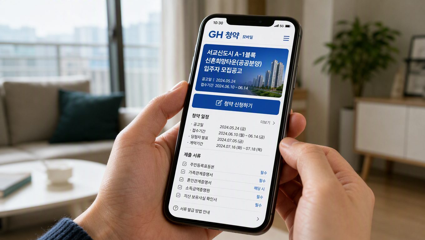 GH 청약 모바일 앱으로 세교신도시 청약 신청하는 방법과 서류 안내