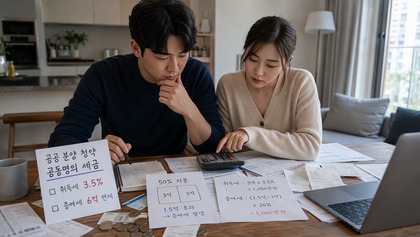공공 분양 청약 당첨 후 공동명의 변경 시 세금