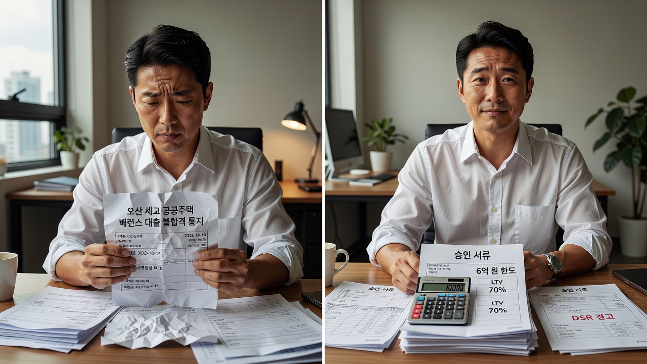 오산 세교 공공분양 잔금 대출 거절, 소득과 신용 한도가 관건입니다