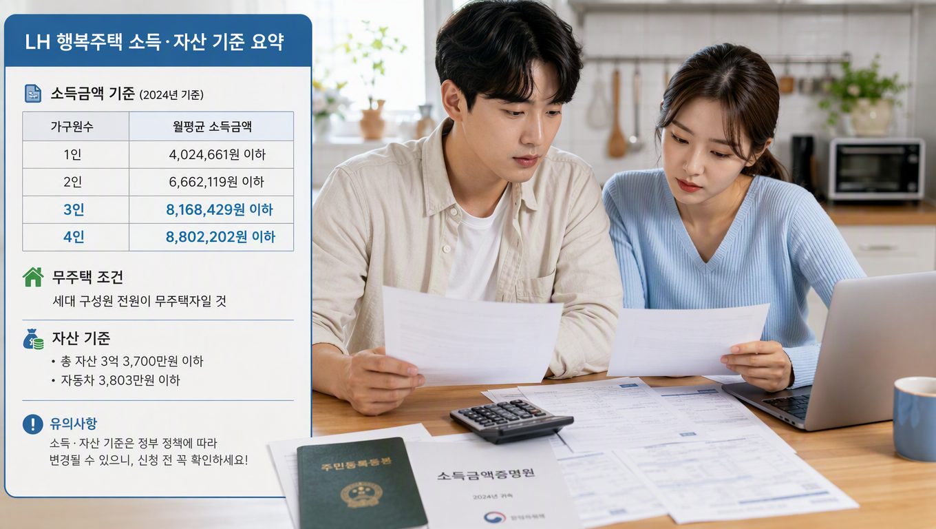 lh 행복주택 신혼부부 소득기준과 입주 자격 조건