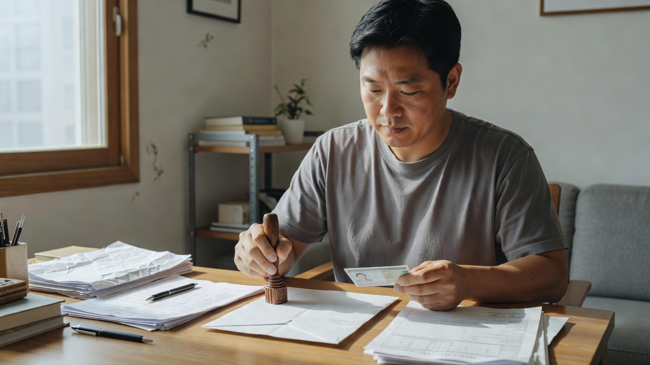 평택 부동산 경매 참여를 위한 서류 준비 모습