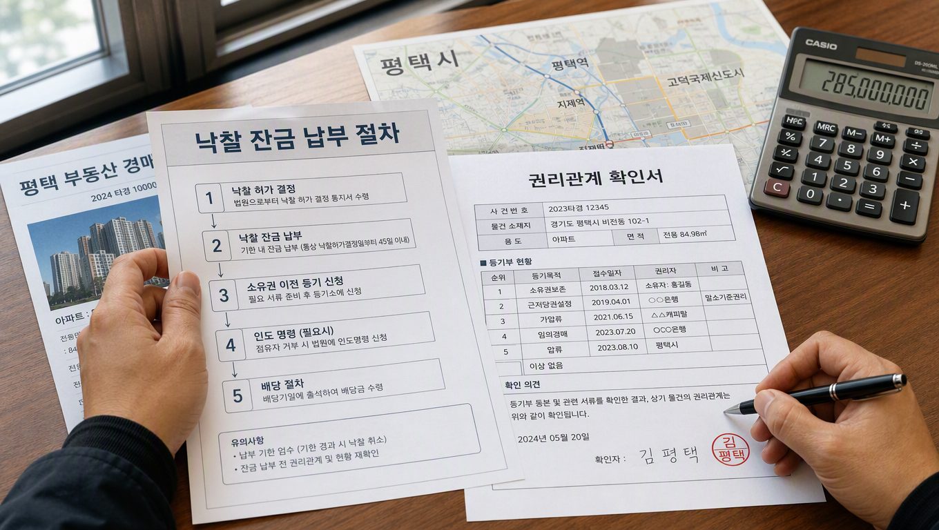 평택 부동산 경매 낙찰 후 절차와 서류 준비