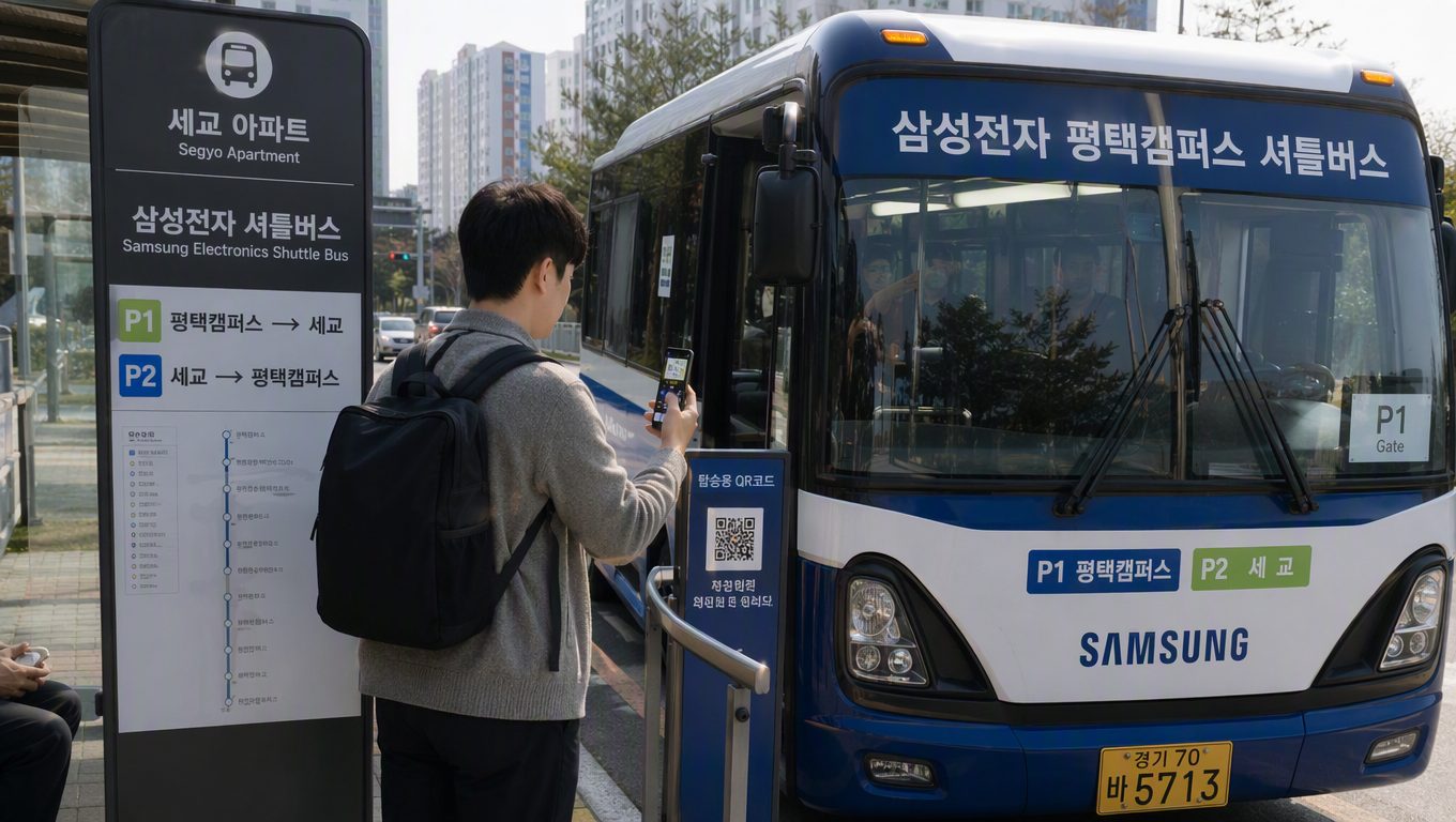 삼성전자 평택캠퍼스 셔틀버스 정류장 위치와 이용 방법