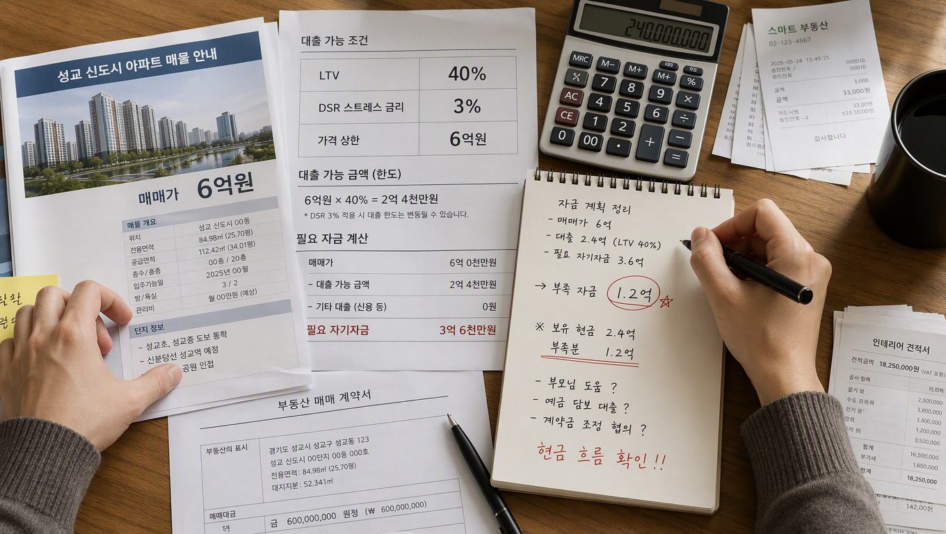 1주택자 주담대 한도 부족 시 세교신도시 계약 전 검토 방법
