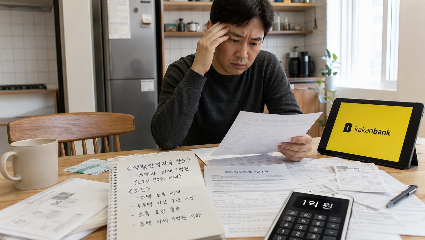 1주택자 주택담보대출 생활안정자금 한도와 조건