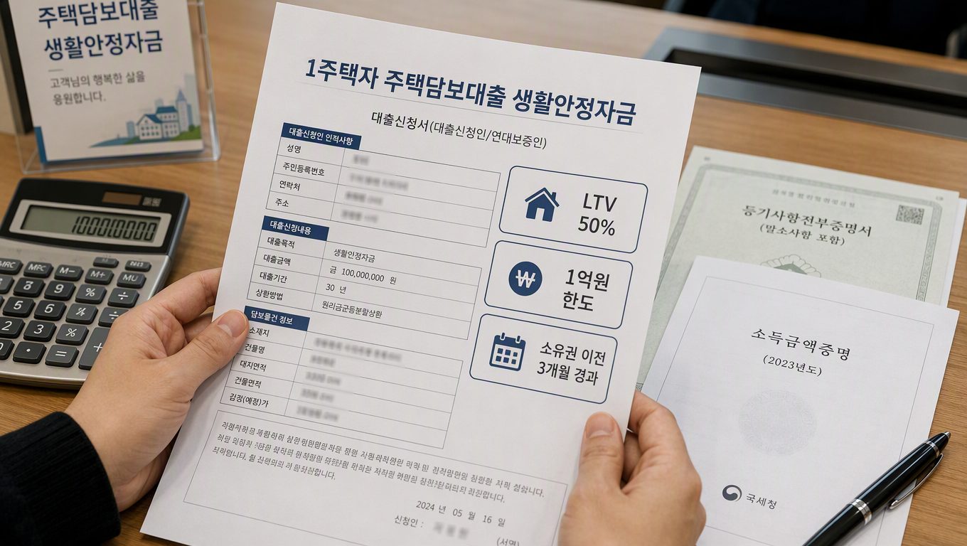 1주택자 주택담보대출 생활안정자금 조건과 절차