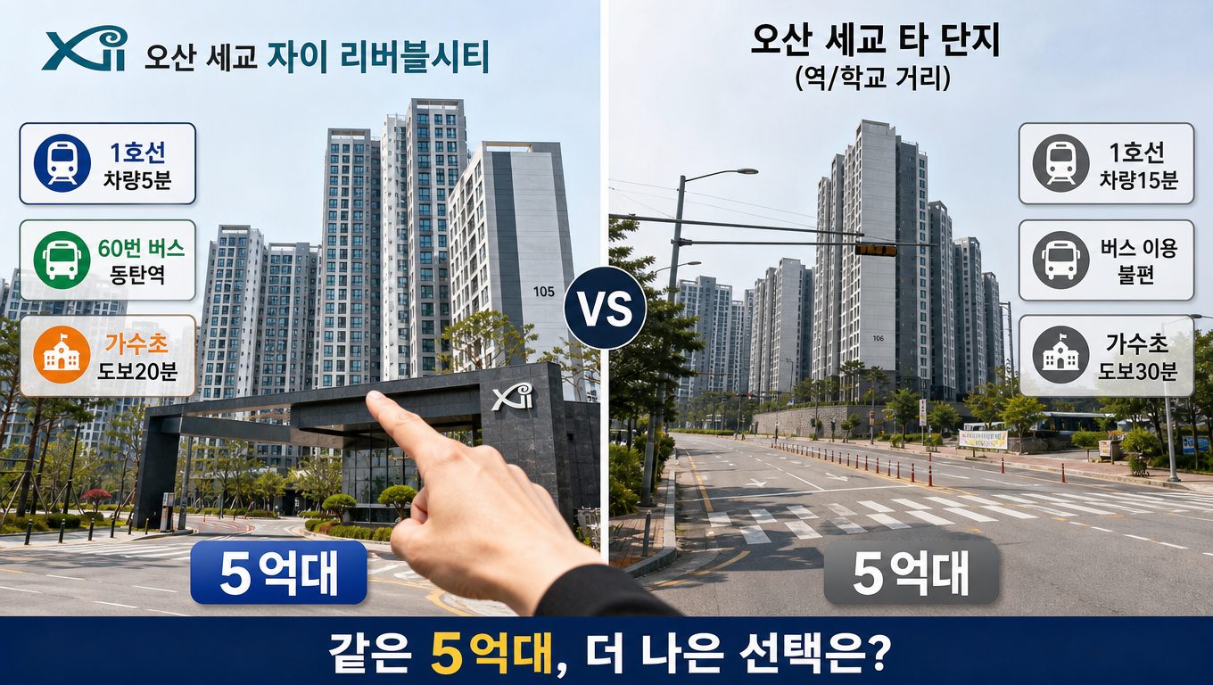 오산 신축아파트 5억대 세교신도시 입지 비교