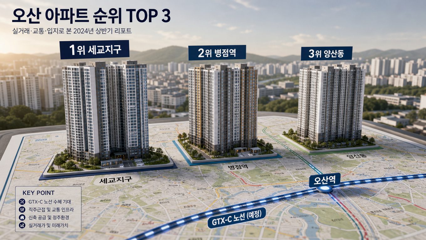 GTX-C 오산역 연장 수혜가 예상되는 아파트 단지