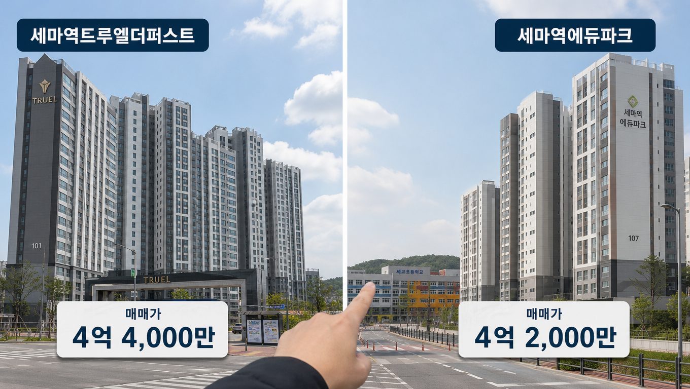 세마역 아파트 매매 실거래가와 학군