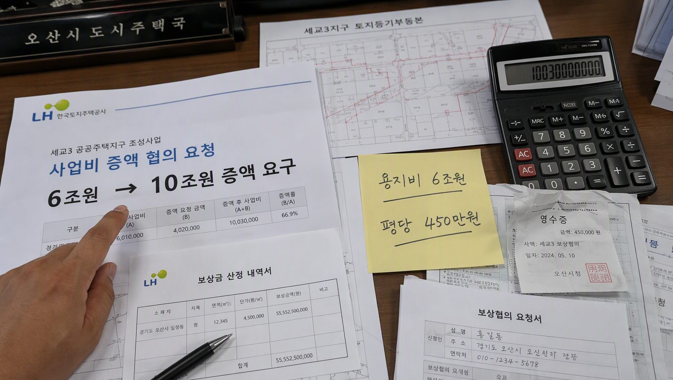 세교3지구 보상 단계와 LH 사업비 증액 요구